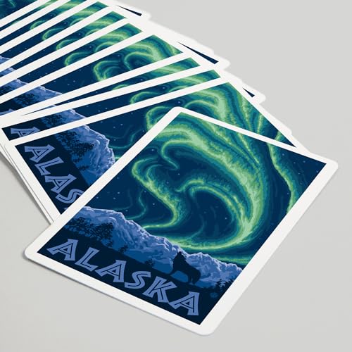 Lantern Press Alaska, Northern Lights, 52 naipes póker miniatura 5