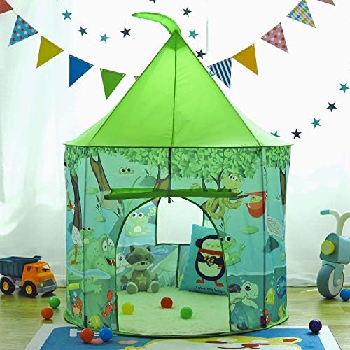 SOKA Jungle Play Tent Portable Foldable Green Pop Up Play Teepee Indoor or Outdoor Garden Playhouse Tent Carry Bag for Children Boys Girls Toddler
