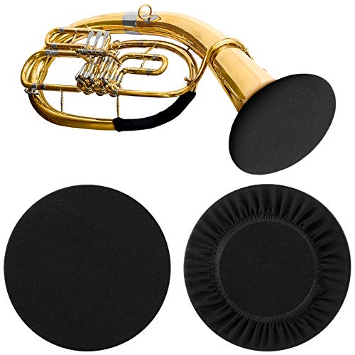 Yeshone 2 Pieces Instrument Bell Covers Saxophone Bell Cover Music Instrument Cleaning and Care Product Cover for Trumpet Alto Saxophone Bass Clarinet Cornet (Black,11 Inch)