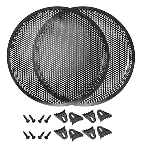 15 Diametro Altoparlante Griglia Metallo Rete Subwoofer Guardia Protettore Copertura con Clip Viti Nero 2pz