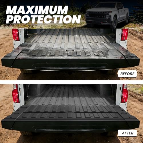 Image of LASFIT Truck Tailgate Mat 2019-2026 for Chevrolet Chevy Silverado 1500 (Only Multi-Flex Tailgate) & GMC Sierra 1500 (Only Fit Multipro Tailgate), All Weather TPE Mat (Not Fit Drop-in Liners)