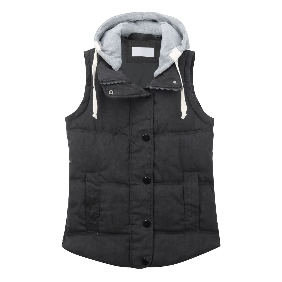 YYNUDA Damesvest, gewatteerd vest met capuchon, licht donsvest, warm, gewatteerd overgangsvest, wintervest, outdoorvest, roze, L