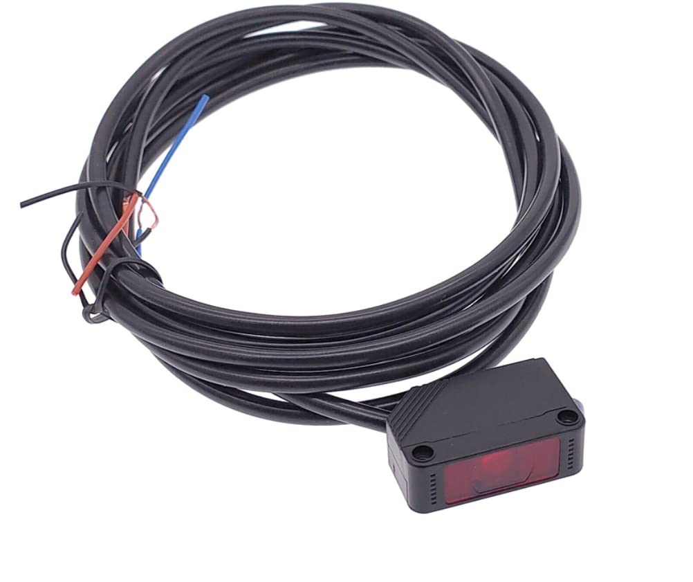 Barre lumineuse réfléchissante 12 à 24 Volt CC - Sortie PNP Capteur de lumière réfléchie avec miroir Capteur de lumière IR jusqu'à 2 mètres NC/NO (Capteur de lumière réfléchissante - 2 mètres - PNP