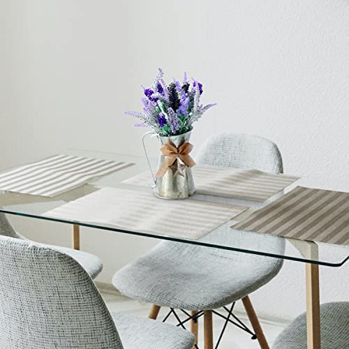 Huadanbor 15“Artificial Flowers, Metal Pitcher Artificial Lavender Flowerpot In Bathroom And Dining Table Center, Wedding Decoration Vases, Summer Vase, Purple Decoration, Bowknot Vase (Purple) #TOP4