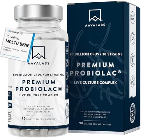 AAVALABS Fermenti Lattici Probiotici 60 Miliardi CFU 20 Ceppi 60 Capsule