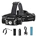Luz Frontal Súper Brillante, Linterna Cabeza con 5 Cuentas de Lámpara, 6 Modos, Linterna Frontal LED Recargable para Cámping, Escalada, Ciclismo y Observación Nocturna (Batería Incluida)