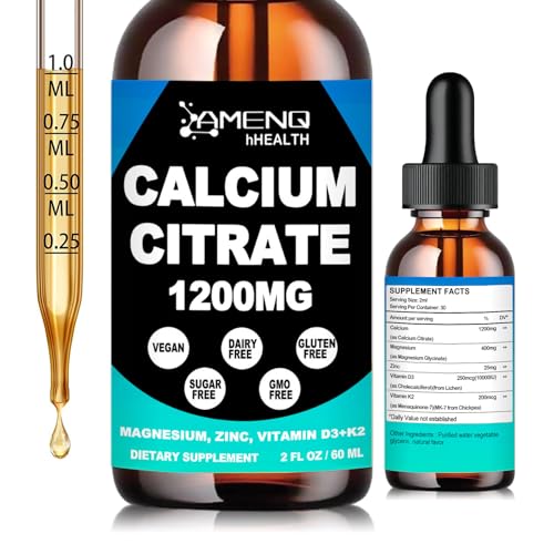 Calcium Citrate Supplement for Women Calcium 1200 mg with Vitamin D3 Drops