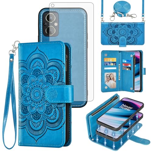Coque OnePlus Nord N20 5G Étui Housse Portefeuille Fleur avec Porte-cartes Slot