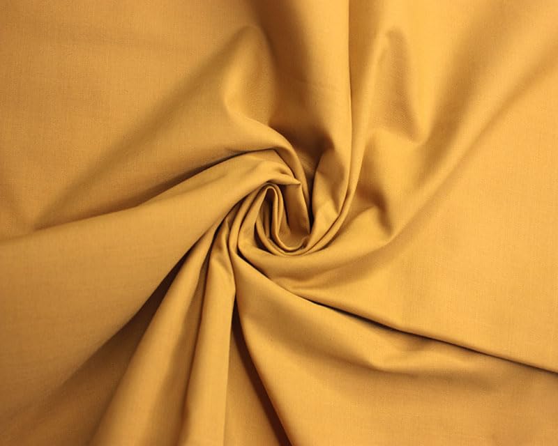 Needleberry Polycotton Fabric - Metre x 112cm - 80% Polyester 20% Cotton - Lightweight Durable Material for Sewing, Crafts & Dressmaking (Gold, 5 Meters)