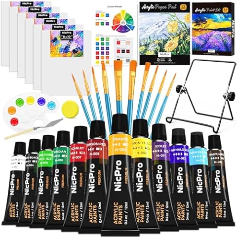 Nicpro Kids 34PCS Acrylic Paint Set Cover