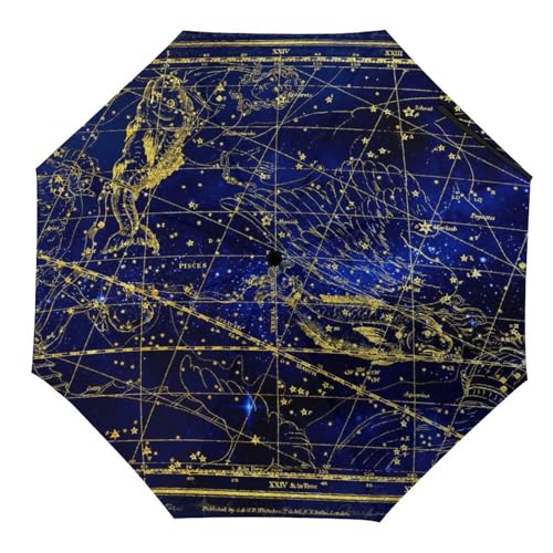 Parapluie pliant ciel étoilé coloré automatique pour homme et femme