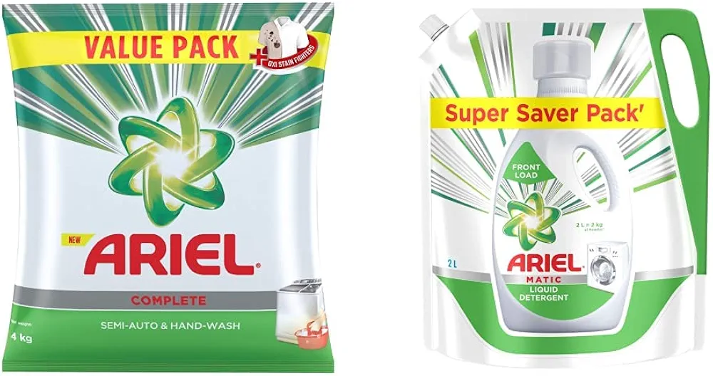 Ariel Complete Detergent Washing Powder 4Kg Value Pack & Ariel Matic