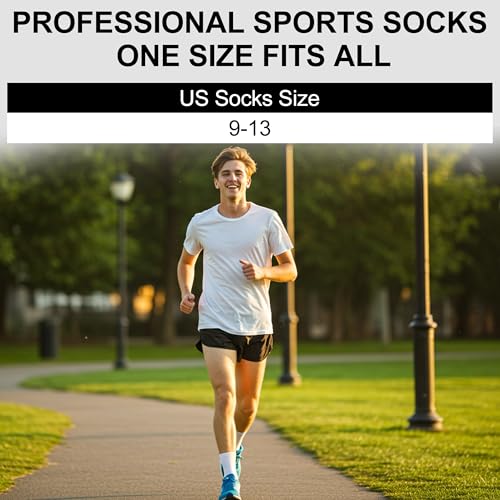 HUSO Compression Ankle Running Socks: Athletic Socks for Men Women with Cushion,Work Hiking Basketball Sport Socks 3 Pairs2