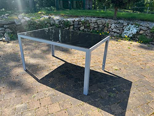 Hochwertiger Aluminium Gartentisch Atlanta Silber, 140 x 90 cm Cover