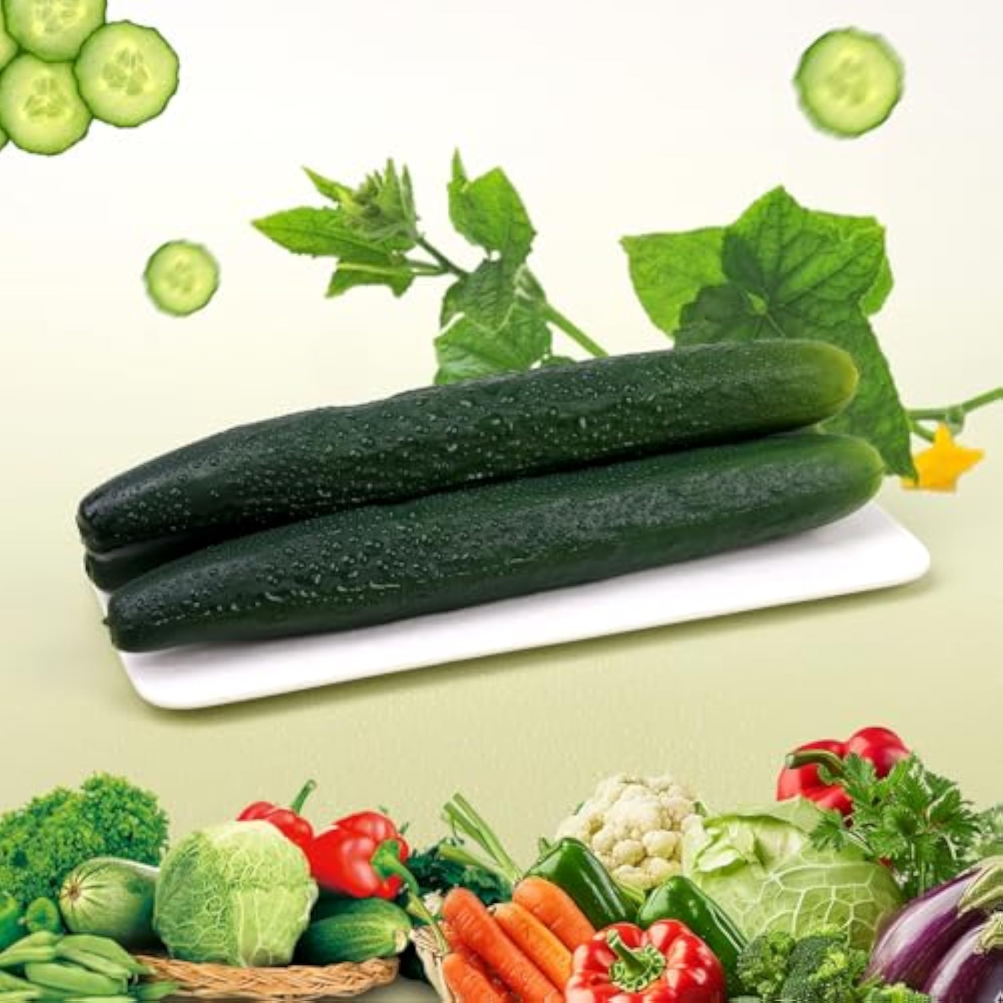 2pcs Soft PU Artificial Cucumber Decoration