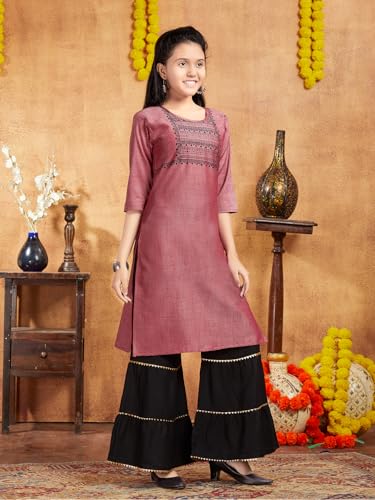Image of Aarika Girls Ethnic Wear White Colour Tribal Print Cotton Blend Kurti