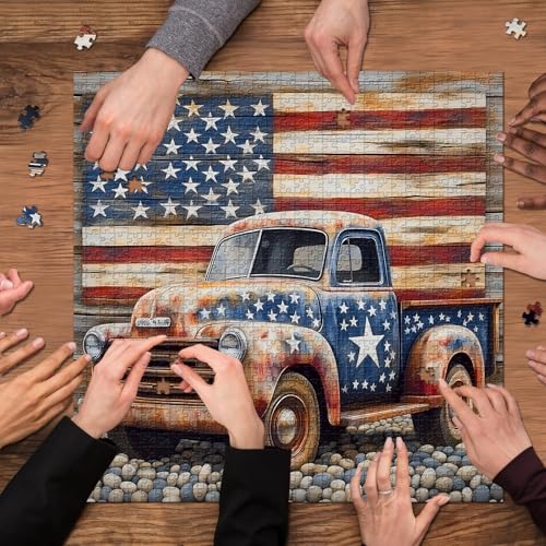 Puzzle Vintage Camión y Bandera USA 3+ Anos miniatura 7