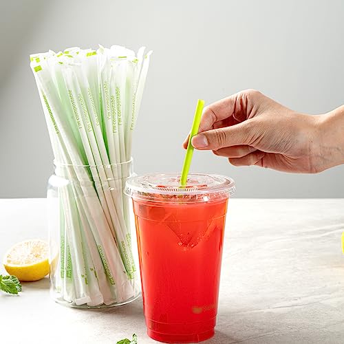 Pitillos desechables verdes 21 cm, pack de 100 miniatura 6