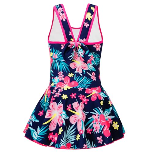 Image of Akokvlar Girl One Piece Swimsuit with Skirt Bathing Suit Swimwear 3-16Y