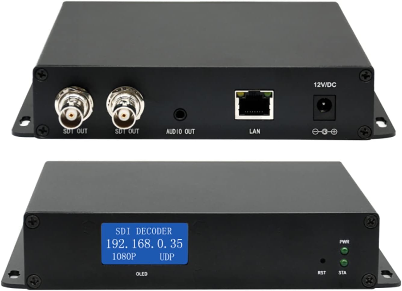 H.265 H.264 SDI Video Decoder, 1080P@60Hz Dual SDI Output Ports, HD 3G Hardware Video Audio Decoder, IP Streaming Decoders HTTP, HTTPS,RTSP, SRT, UDP/RTP…RTMP Server for IP Camera...etc.
