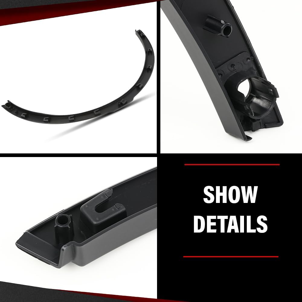 Fender Flares/Wheel Arch Molding Trim Front Left and Right Side Compatible with Land Rover Range Rover Evoque 2012-2019 with Sensor Hole LR044278, LR044280, RO1291100, RO1290100