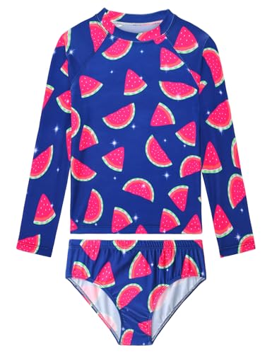Image of Girls Rash Guard Swimsuit Two Pieces Adorable Swimswear Quick Dry Bathing Suit Long Sleeve