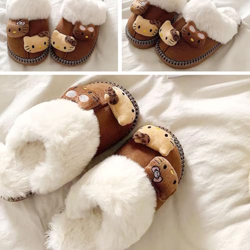 Fuzzy Slippers for Women Girls,Cute Fluffy House Shoes Warm Christmas Birthday Gift for Daughter Wife Girlfriend Bestie2