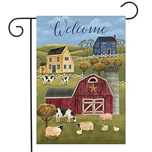 Spring Countryside Welcome Garden Flag Primitive Salt Box House 12.5" x 18" Spring Countryside Welcome Garden Flag Primitive Salt Box House 125 x 18