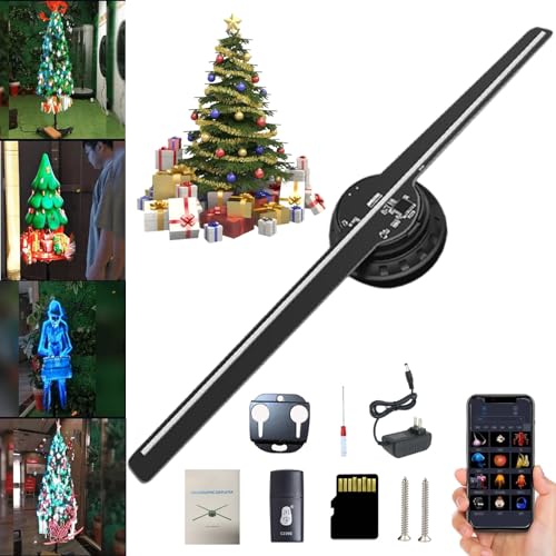 Projecteur holographique 3D ventilateur LED pour sapin de Noël et vitrine de bar