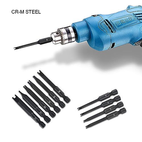 Spanner Bit Set (10 Pack - 2.3" Long Magnetic Heads) Spanner Fork Snake-Eye Security Screwdriver Bit Sizes: 4, 6, 8, 10, 12 (2 of Each Size) - Image 3