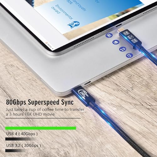 Cable USB 4 Tipo C de 240W y 80Gbps con Chip E-Mark para Vídeo 16K 3