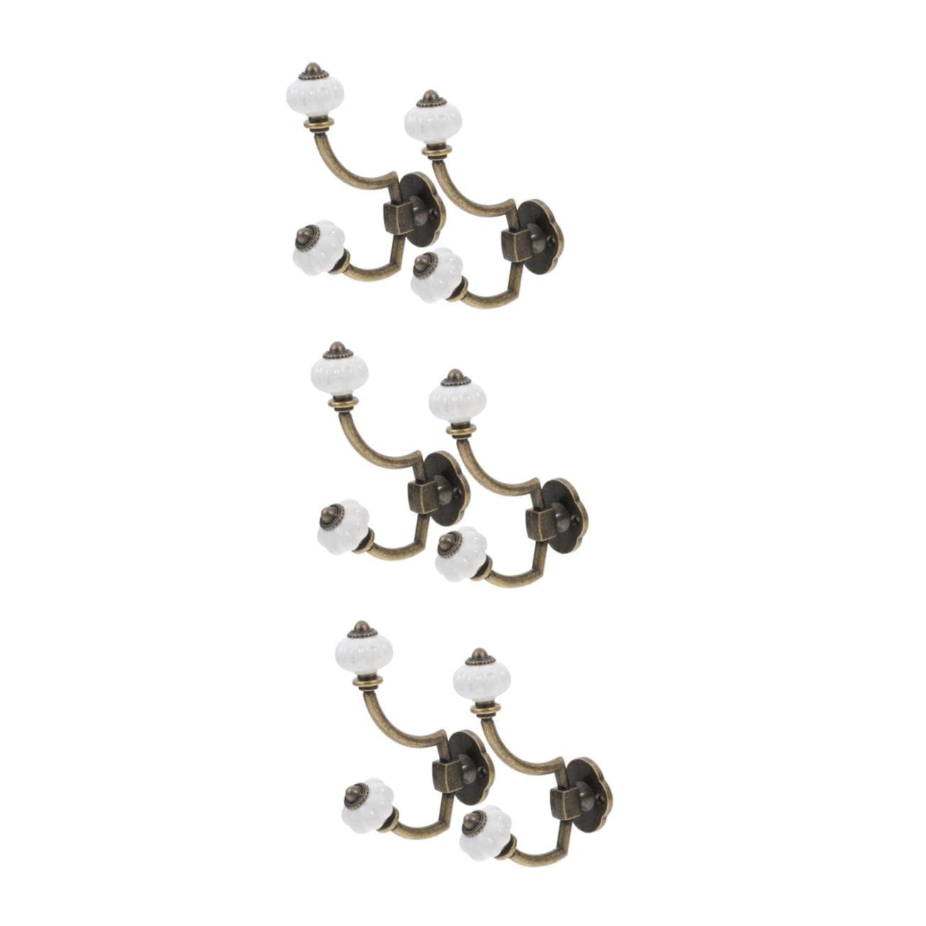 Crochets muraux rétro SHINEOFI patères vêtements chapeaux vintage zinc lot de 6 pour maison