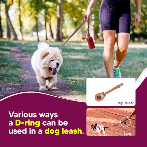 Image of Adil's Biothane Dog Leash - Waterproof Leashes for Dogs, Metal Hook, Adjustable 5ft Length Suitable for Dogs & Puppies, Ideal for Walking, Running & Training (Brown)