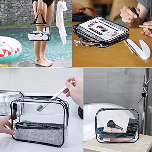 Sotica Clear Makeup Bags, 3Pack Tsa Approved Toiletry Bag Quart Size Bag Travel Cosmetic Bags Pvc Makeup Bags With Zippers For Women Men, Carry On Airport Airline Compliant Bag(Clear) #TOP6
