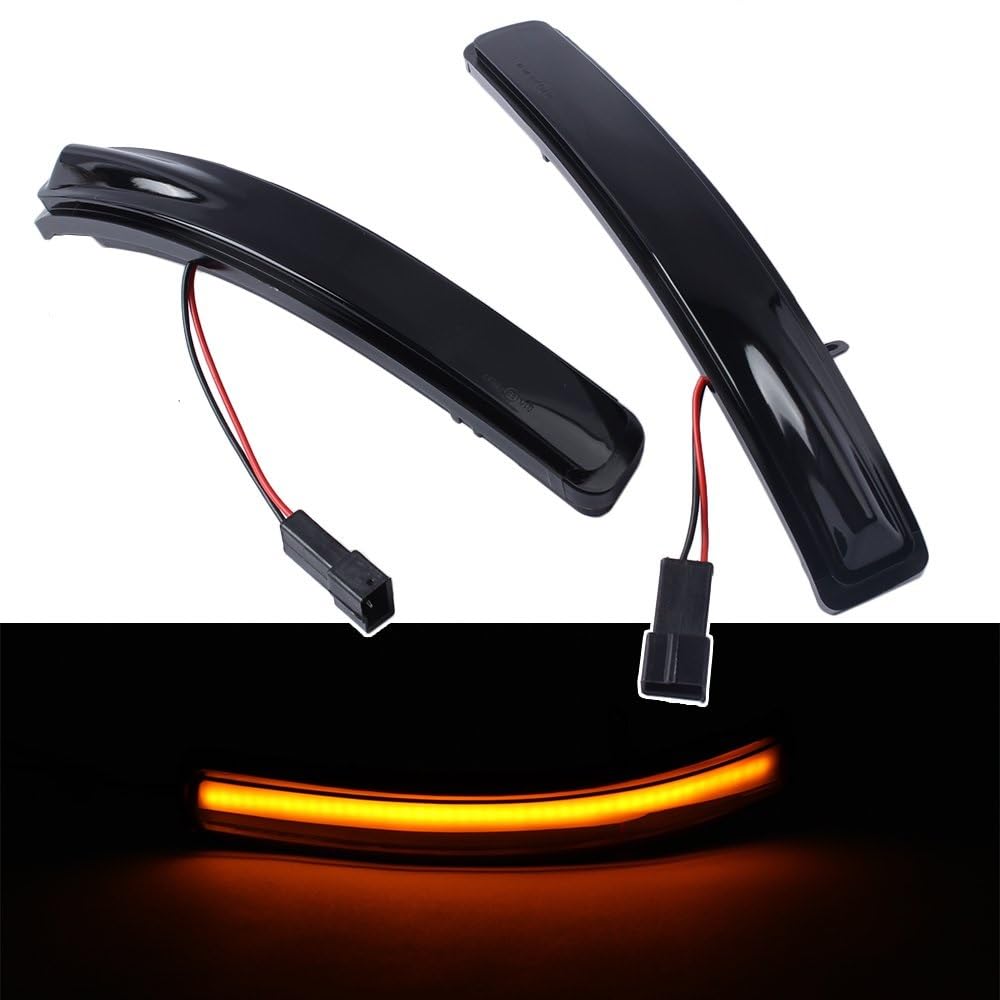 SYLTER Intermitentes AutomóViles Luz Señal Giro Espejo Lateral Luces Led Señal Giro Ámbar Dinámicas con Lente Ahumada para Ford para Explorer 2011-2019 Accesorios Coche Intermitente Espejo Lateral
