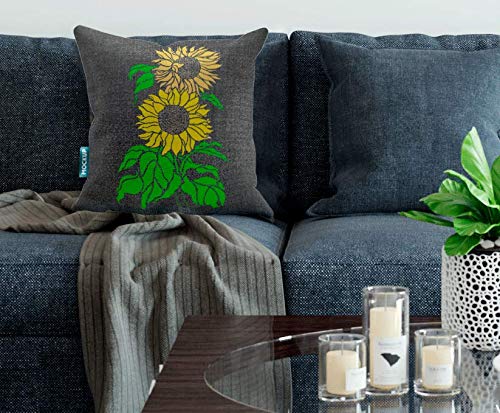 Big Sunflower Stencil - Diy Craft Best Vinyl Large Sun Flower Stencils, Small Flower Template For Painting On Wood, Canvas, Wall, Floor -Xs (7.5" X 12") Brilliant Blue Color Material #TOP2