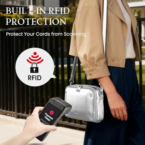 Image of befen Genuine Leather Crossbody Bags for Women, RFID Leather Purses