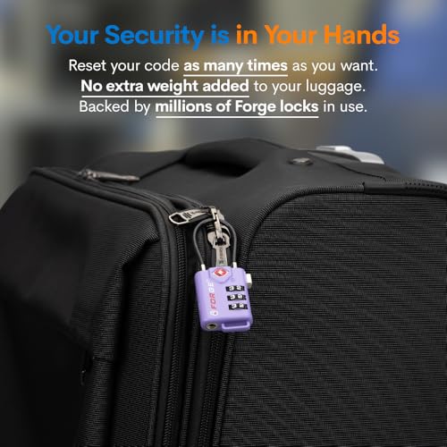Image of TSA Approved Cable Luggage Locks, Re-settable Combination with Alloy Body
