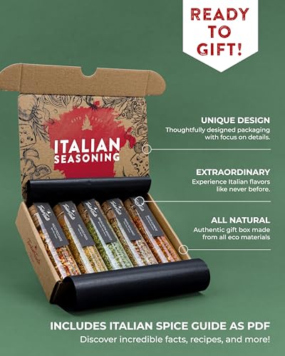 image for TIMBER TASTE® Italian Spice Gift Set - Gourmet Flavors of Italy - Ita