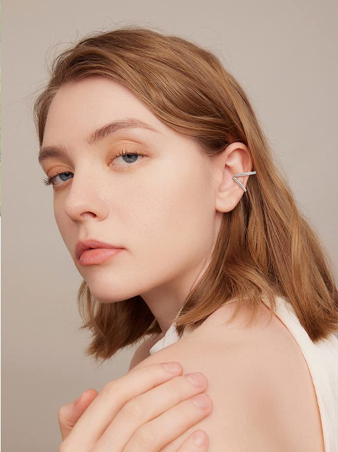 14K Gold Ear Cuffs with Moissanite, Unilateral Design, Perfect Birthday Surprise for Women and Loved Ones 5