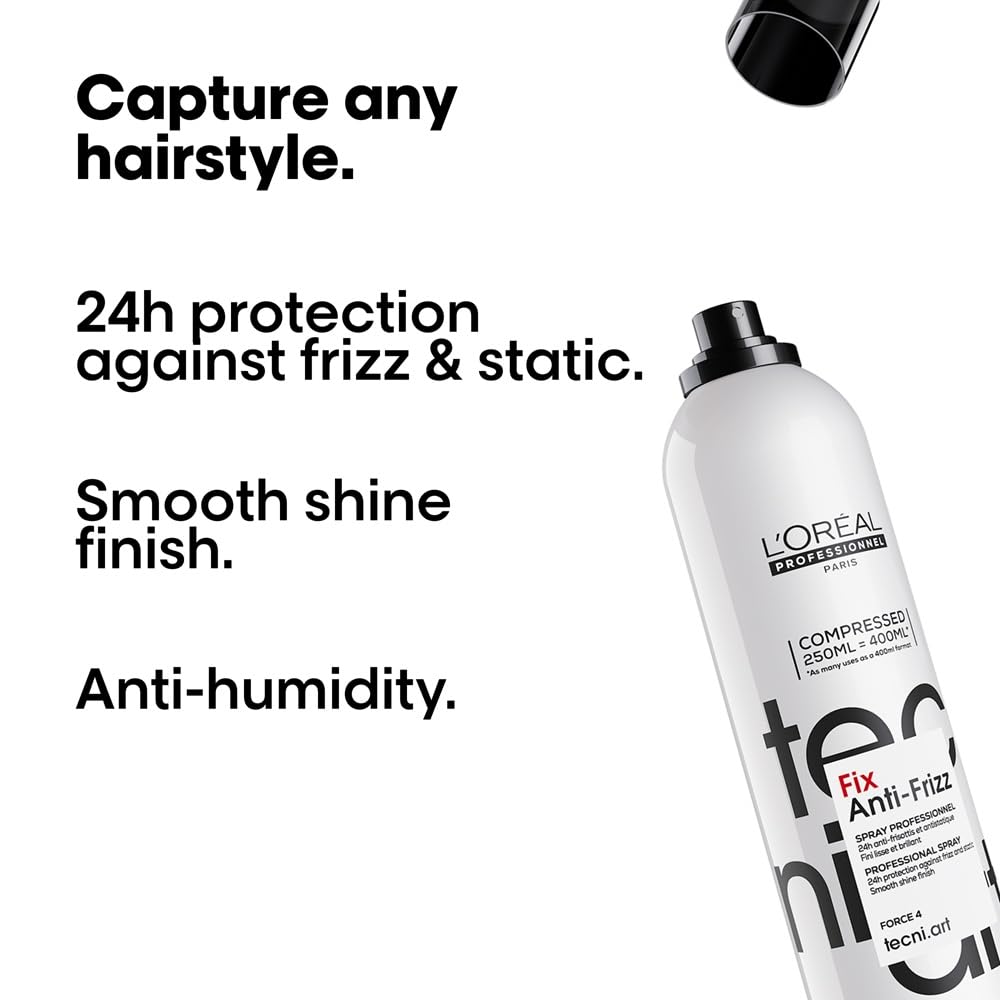 L'Oréal Professionnel TecniART Fix Anti-Frizz fixing Spray, spray utrwalający, stopień trzymania 4, 250 ml