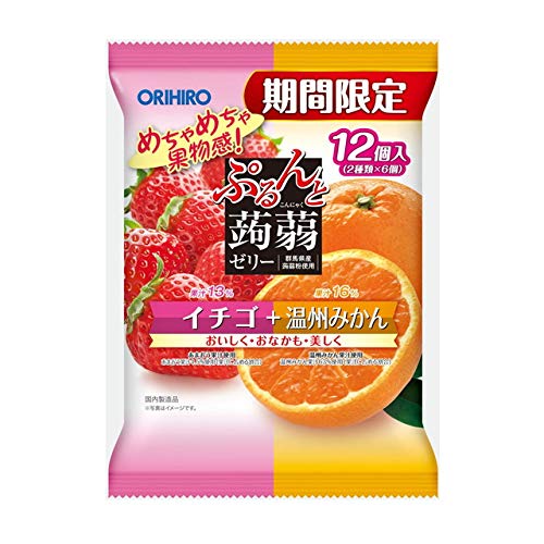オリヒロ ぷるんと蒟蒻ゼリーパウチ イチゴ＋温州みかん