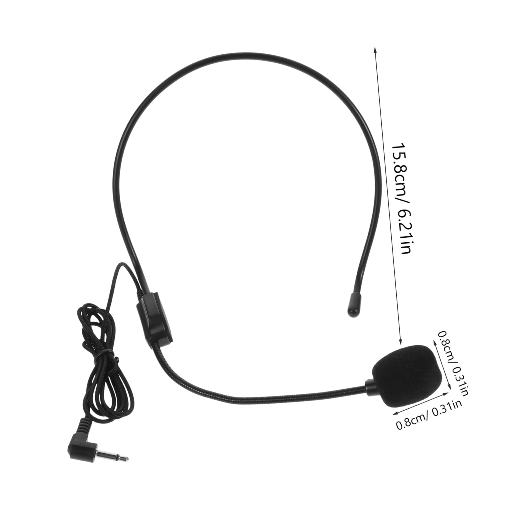 Yardwe Headset Microphone Condenser Mic 5mm Diameter for Voice Amplifier Singing and Teaching