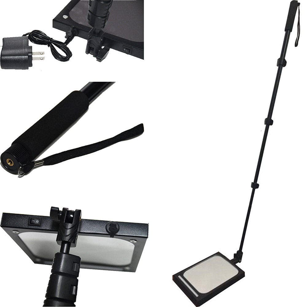 Espejo De Inspección De Bajos De Vehículos con Luz Led, Espejo De Seguridad con Mango Telescópico Y Ajuste De Ángulo, Equipo Visual para Vehículos para Talleres Mecá