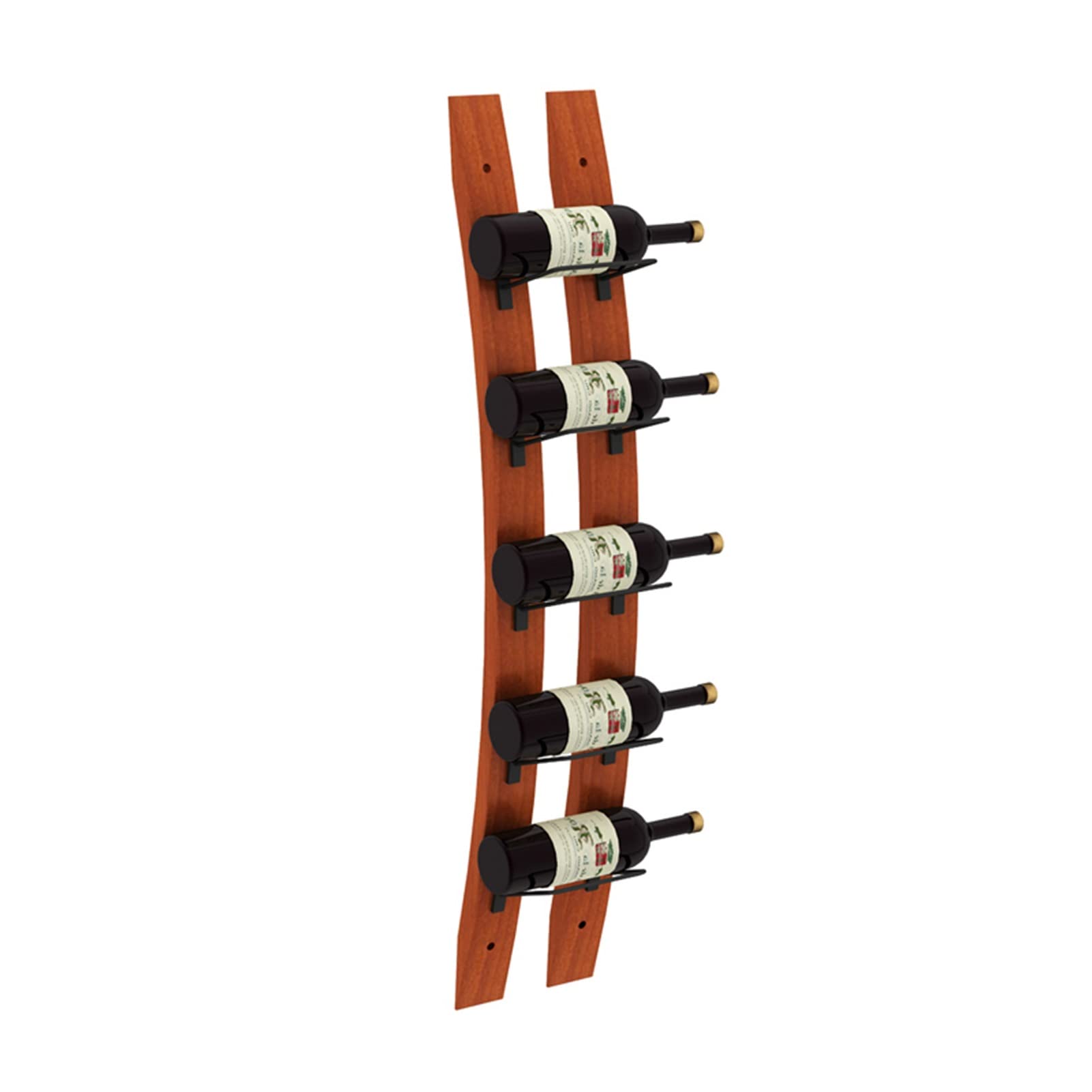 Décoration murale de ferme avec ce porte-vin suspendu authentique pour 5 bouteilles