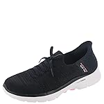 Skechers Women's Hands Free Slip-ins Go Walk 6-Lovely Day Sneaker, Black/Hot Pink, 12