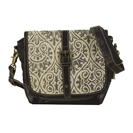 Sunsa Messengerväska axelväska dam handväska canvas väska med läder liten tonåring väskor väskor för kvinnor Messenger väska Crossbody Bag axelremsväska praktiska gåvor damväskor rea