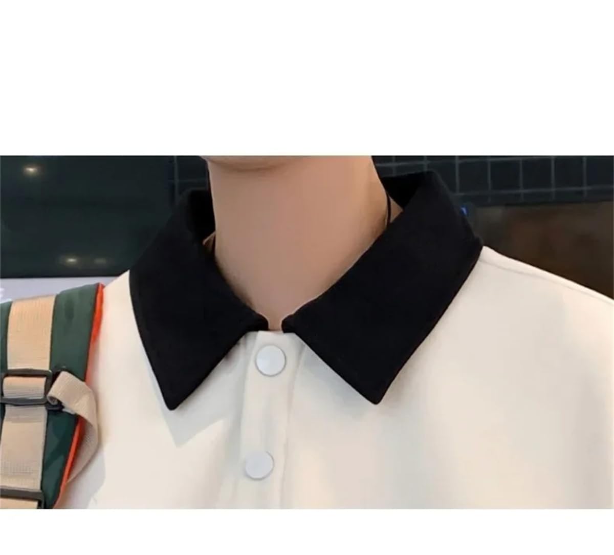 Dcvmvmn Herren Frühling Sommer Poloshirt Langarm Sweatshirt Loose Fit Trendy Spleißen Top