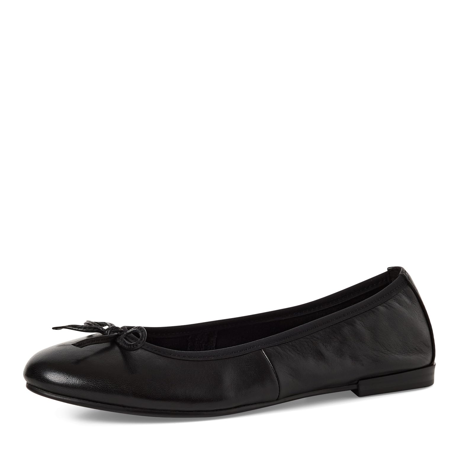 MARCO TOZZI Women Ballerinas Soft Feel Me Footbed Leather Soft Lining Fashionable, Black (Black), 5.5 UK