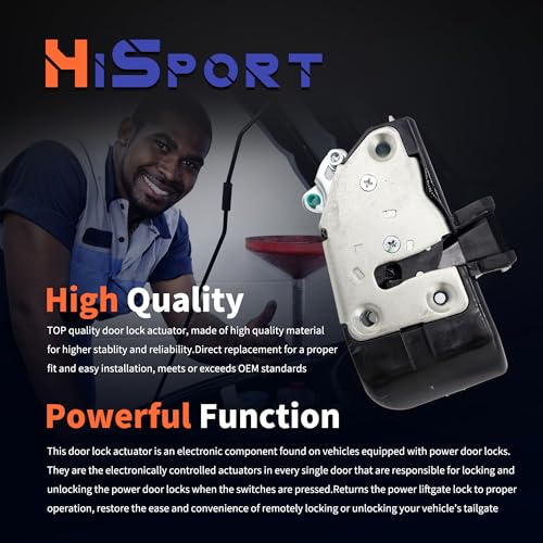 Image of HiSport Door Lock Latch Actuator Motor Front Driver Side 931634 931-634 Compatible with Dodge Ram 1500 2500 3500 Pickup 1994-2002, Replacement for 55076291AB 55075357 55076077